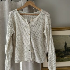 Orta Off White Shell Button Cardigan